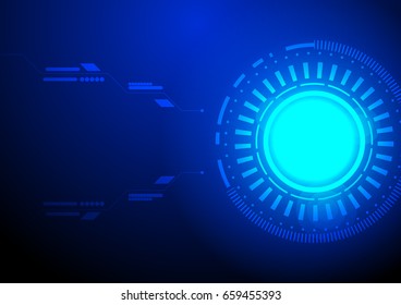 Abstract blue light circle technology with futuristic background