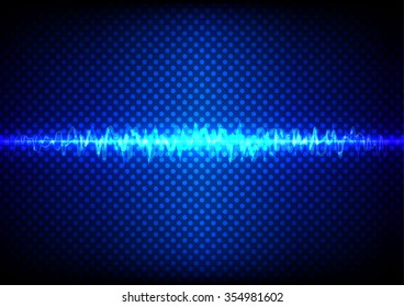 abstract blue light concept with wave and dot pattern background
