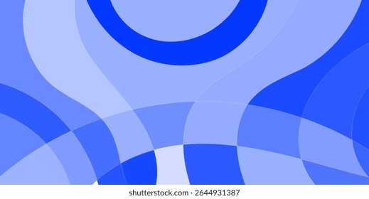 Abstract Blue and Light Blue Curving Shapes