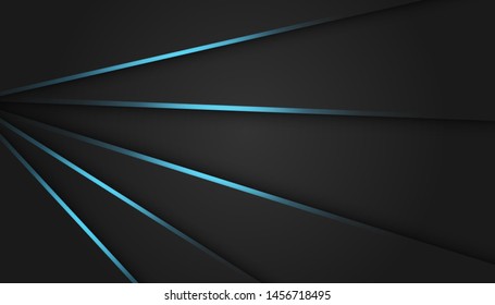 Abstract blue light dark grey metallic overlap background. Luxury bright blue lines modern futuristic background vector illustration.