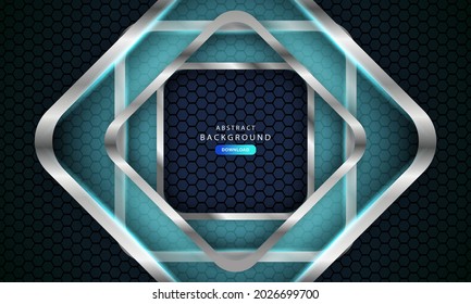 Abstract blue light dark grey metallic overlap design