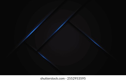 Abstract blue light dark grey metallic overlap design modern futuristic technology background vector illustration.