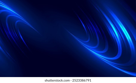 Fondo de pantalla dinámico del movimiento de la luz azul abstracta con el Vector brillante del efecto