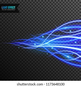Abstract Blue Light Effect with line swirl vector transparent