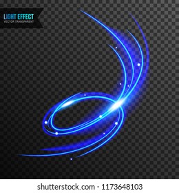 Abstract Blue Light Effect with line swirl vector transparent