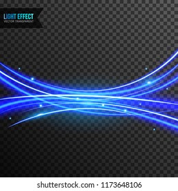 Abstract Blue Light Effect with line swirl vector transparent