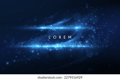 Abstract blue light effect on black background