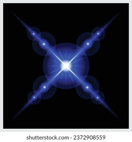 Abstract blue light effect with planet. vector illustration