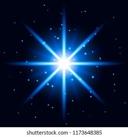 Abstract Blue Light Effect with shine bright vector background
