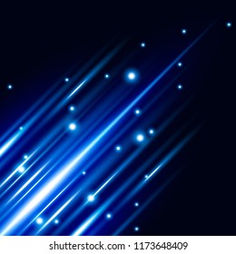 Abstract Blue Light Effect with shine bright vector background