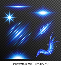 Abstract Blue Light Effect srt collection with shine bright vector background