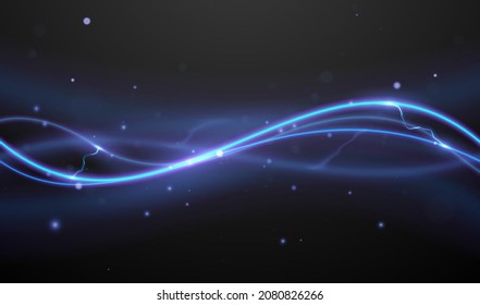 Abstract blue light electric lines background