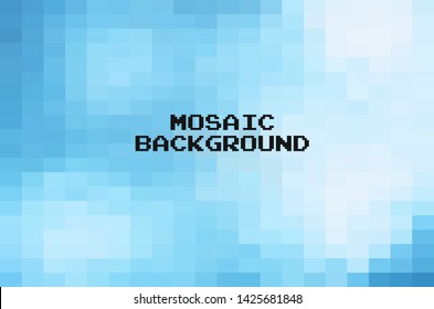 Abstract Blue Light geometric Background, Creative Design Templates. Pixel art Grid Mosaic, 8 bit vector background.