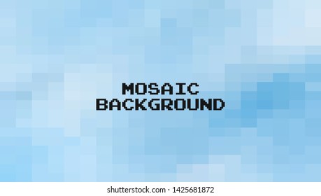 Abstract Blue Light geometric Background, Creative Design Templates. Pixel art Grid Mosaic, 8 bit vector background.
