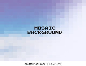 Abstract Blue Light geometric Background, Creative Design Templates. Pixel art Grid Mosaic, 8 bit vector background.