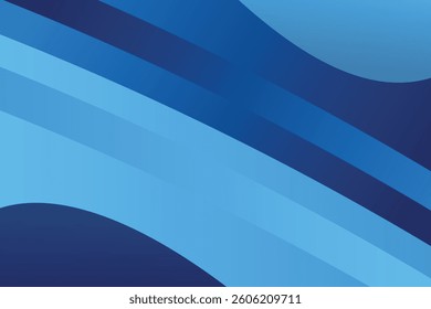 Abstract blue and light blue gradient curved shapes banner background.