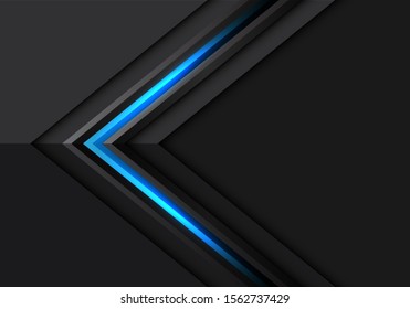 Abstract blue light grey arrow direction on dark design modern futuristic background vector illustration.