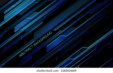 Abstract blue light grey metal black cyber futuristic technology geometric design modern background vector illustration.