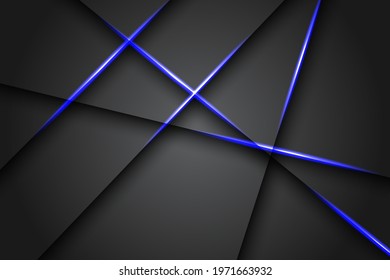 Abstract blue light line on dark grey on blank space design modern luxury futuristic technology background. eps10 vector