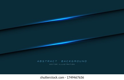 Abstract blue light line shadow on dark metallic design modern luxury futuristic background vector illustration.