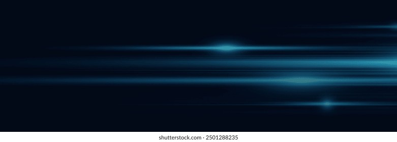 Abstract blue light lines. Light beam technology.