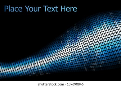 Abstract blue light mosaic vector background with copy space.