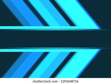 Abstract blue light neon arrows direction with blank space design modern futuristic background vector illustration.