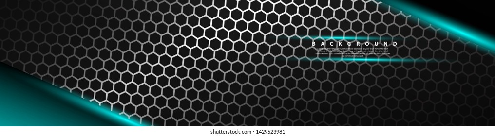 Abstract blue light on black design modern futuristic background . vector banner
