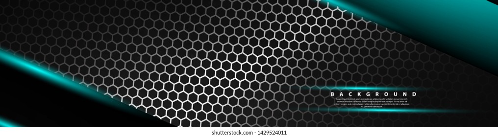 Abstract blue light on black design modern futuristic background . vector banner
