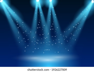 Abstract blue light on dark background. Vector illustration