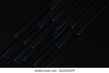 Abstract Blue light Pipe speed zoom on black background technology