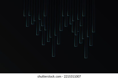Abstract Blue light Pipe speed zoom on black background technology