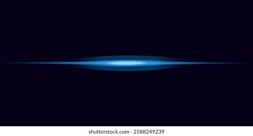 Abstract blue light ray on dark background. Technology data design.
