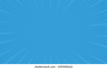 abstract blue light rays background retro comic style halftone pop art