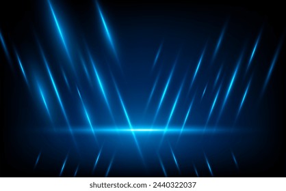 Abstract blue light rays background. Blue light rays in dark blue background. light rays background. vector Eps