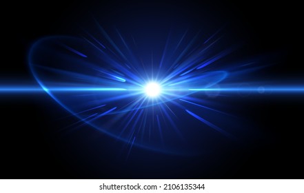 Abstract blue light rays effect