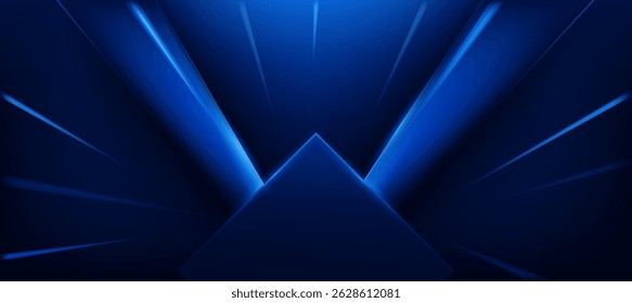 Abstract blue light rays scene with Abstract luxury background with dark blue light