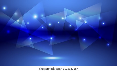 Abstract blue light and shade creative background with triangle. Vector illustration.
