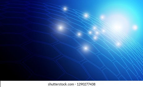 Abstract blue light and shade technology creative background. Vector illustration.