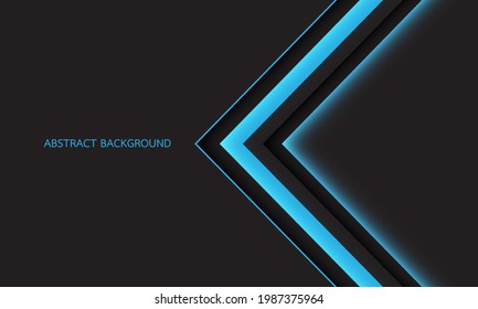 Resumen de la dirección de la flecha de la sombra de la luz azul sobre el gris oscuro con el diseño del espacio en blanco diseño moderno de fondo futurista de ilustración vectorial.