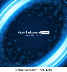 Abstract blue light smooth lines vector background. Eps 10.