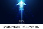 abstract blue light speed arrow Forward Blue Background Hi-Tech Concept Goal Attitude Goal For Success modern technology concept and Copy space