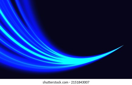 Abstract blue light blue speed curve dynamic on dark luxury design creative background vector illustration.