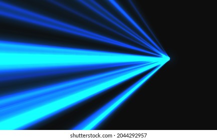 Abstract blue light speed dynamic zoom on black background technology vector illustration.