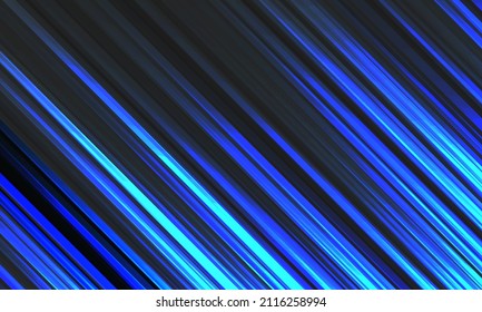 Resumen de la dinámica de la velocidad de la luz azul sobre la tecnología negra en la ilustración del vector de fondo futurista.