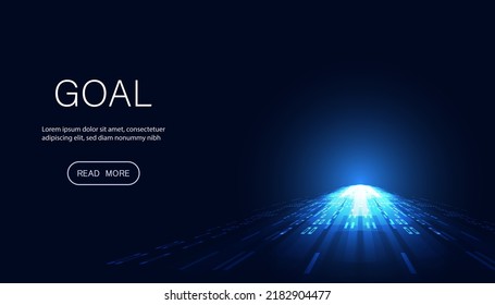 Abstract Blue Light Speed Forward Blue Background Hi-Tech Concept Goal Attitude Goal For Success modern technology concept and Copy space.