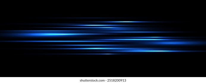 Abstract blue light speed on black design modern technology futuristic background vector illustration.