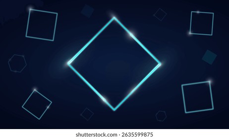 Abstractas cuadrado de luz azul y fondo octágono