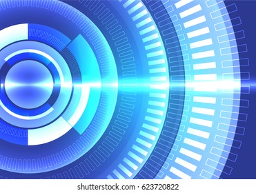 Abstract blue light technology design background vector illustration.