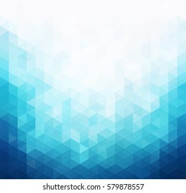 Abstract blue light template background. Triangles mosaic